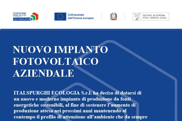NUOVO IMPIANTO FOTOVOLTAICO AZIENDALE